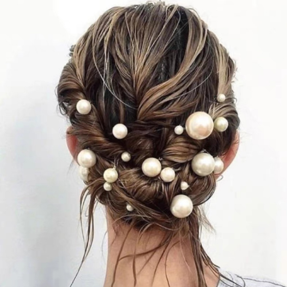 Pearl Crystal Hair Pins Comb S - Women Accessories Aesthetic ulasan dan harga