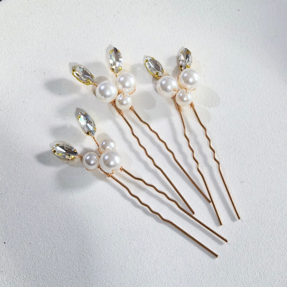 Pearl Crystal Hair Pins Comb S - Women Accessories Aesthetic ulasan dan harga