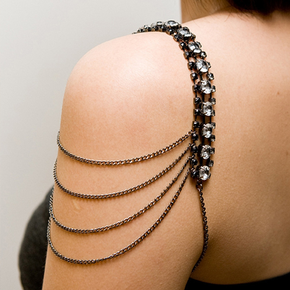 Stonefans Black Layered Should - Women Jewelry Accessories For Black Dress ulasan dan harga