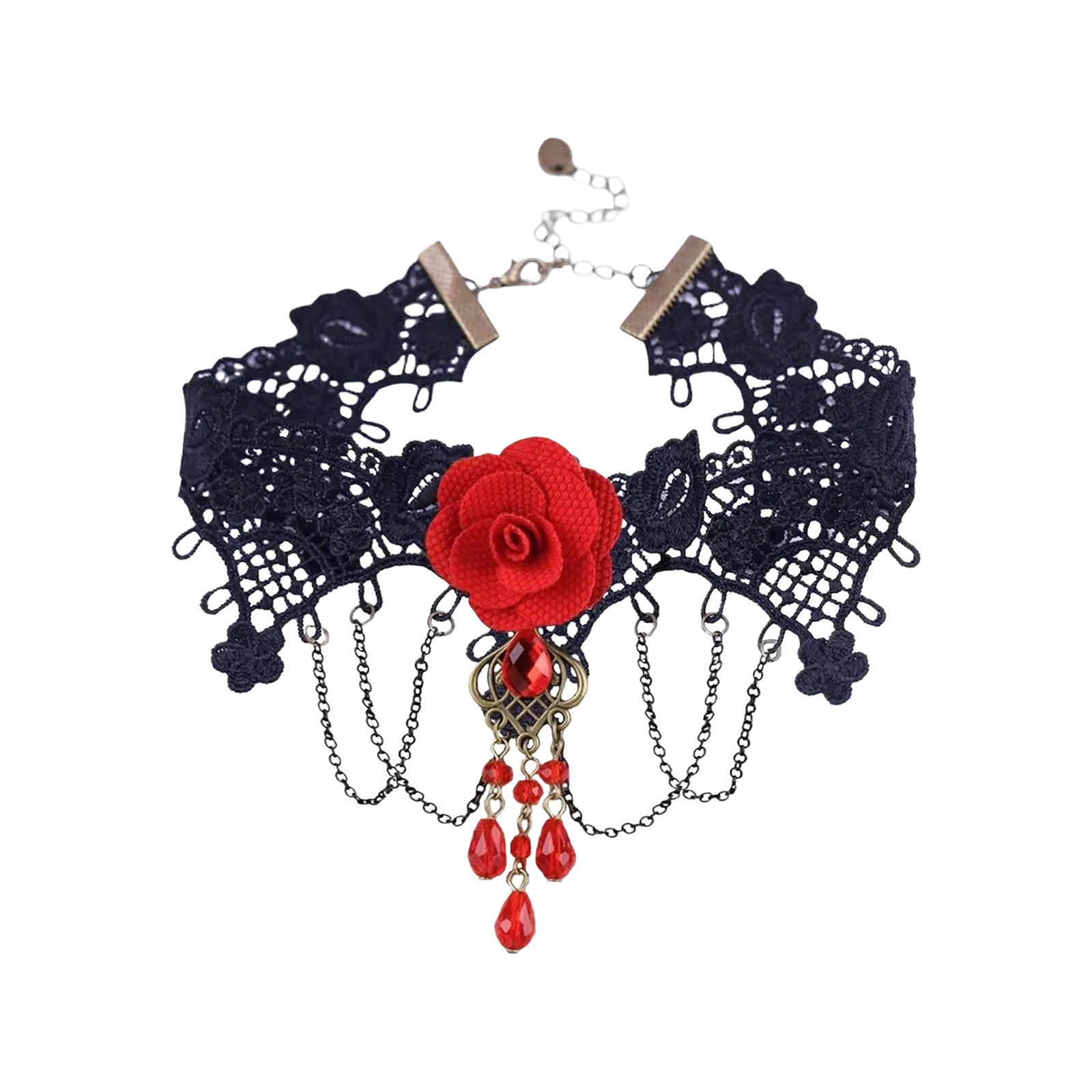 Court Gothic Black Lace Tie Ch - Women Jewelry Accessories For Black Dress ulasan dan harga