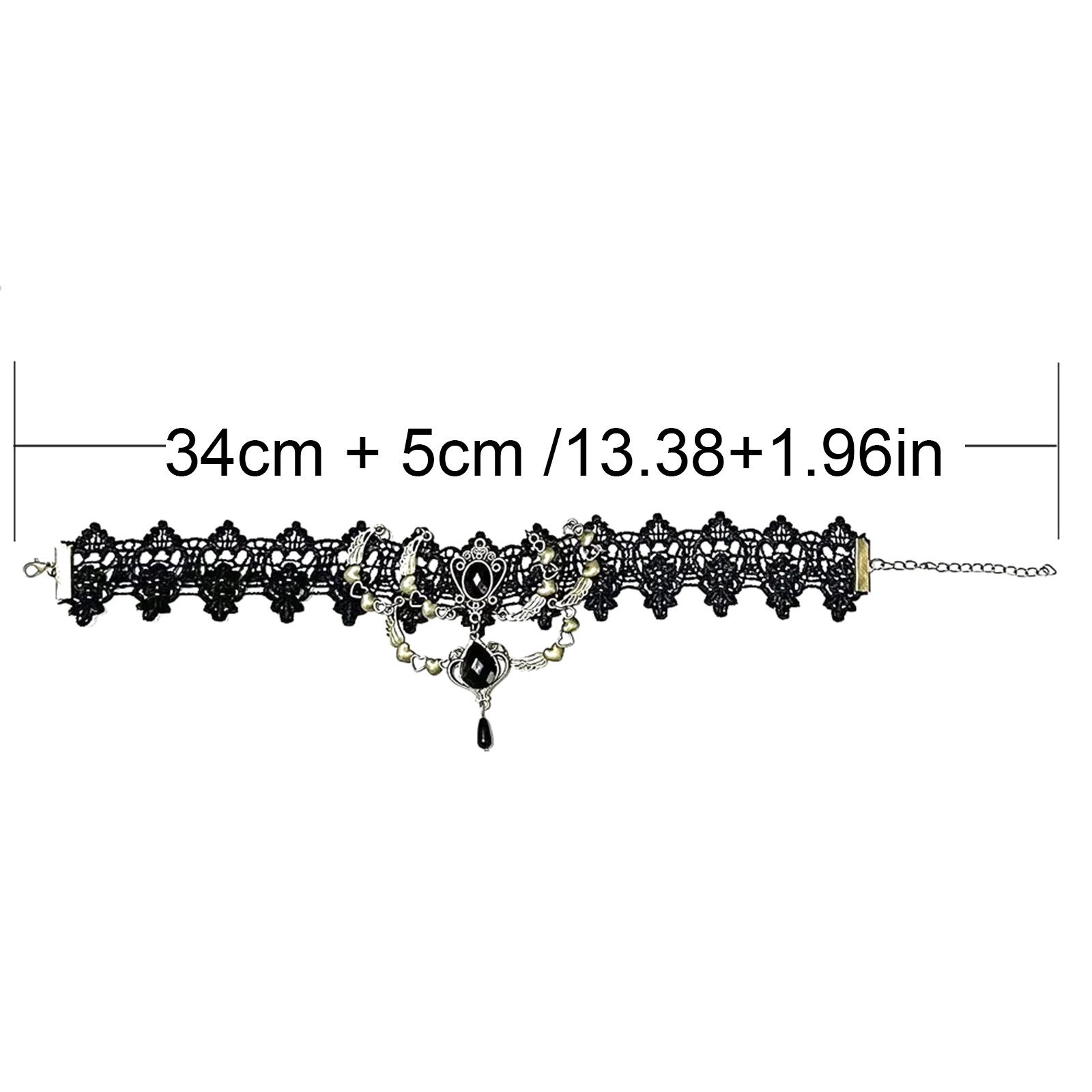 Court Gothic Black Lace Tie Ch - Women Jewelry Accessories For Black Dress ulasan dan harga