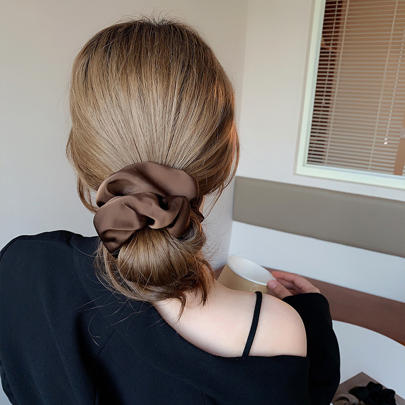 Korean Woman Big Elegant Silk  - Hair Tie Velvet ulasan dan harga