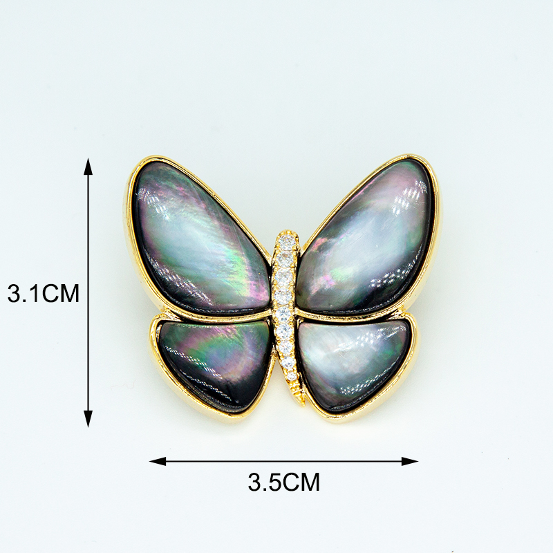 Natural Shell Butterfly Brooch - Women Jewelry Accessories For Black Dress ulasan dan harga