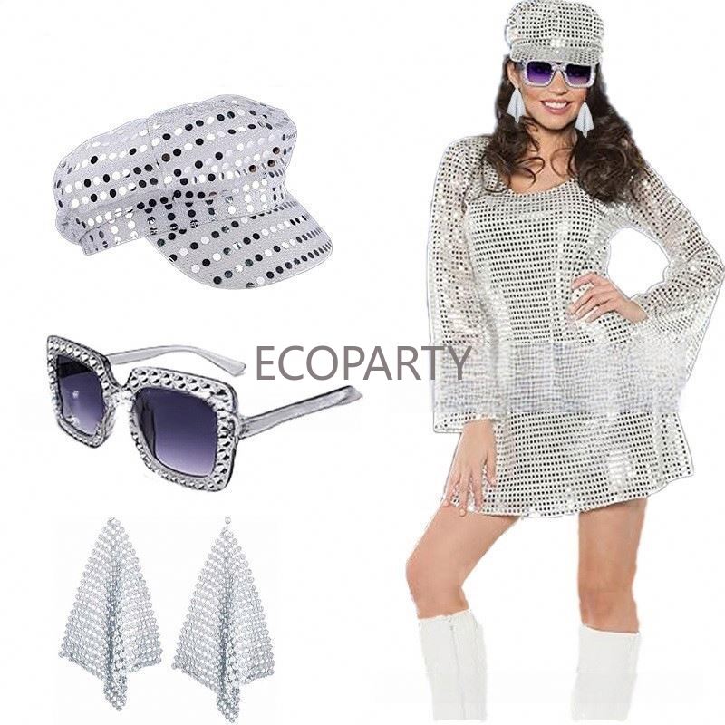 2024 3PCS/5PCS 70s Disco Costu - Women'S Accessories In The 80S ulasan dan harga
