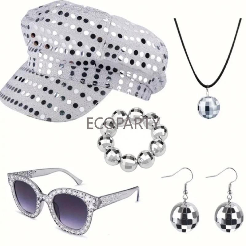 2024 3PCS/5PCS 70s Disco Costu - Women'S Accessories In The 80S ulasan dan harga