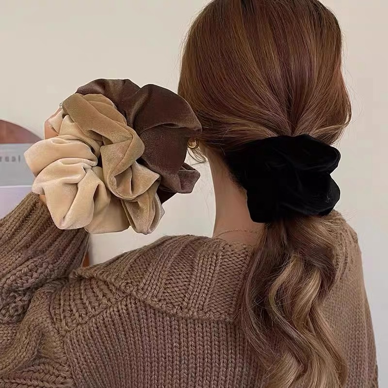 1-4PCS Women Hair Scrunchies V - Hair Tie Velvet ulasan dan harga