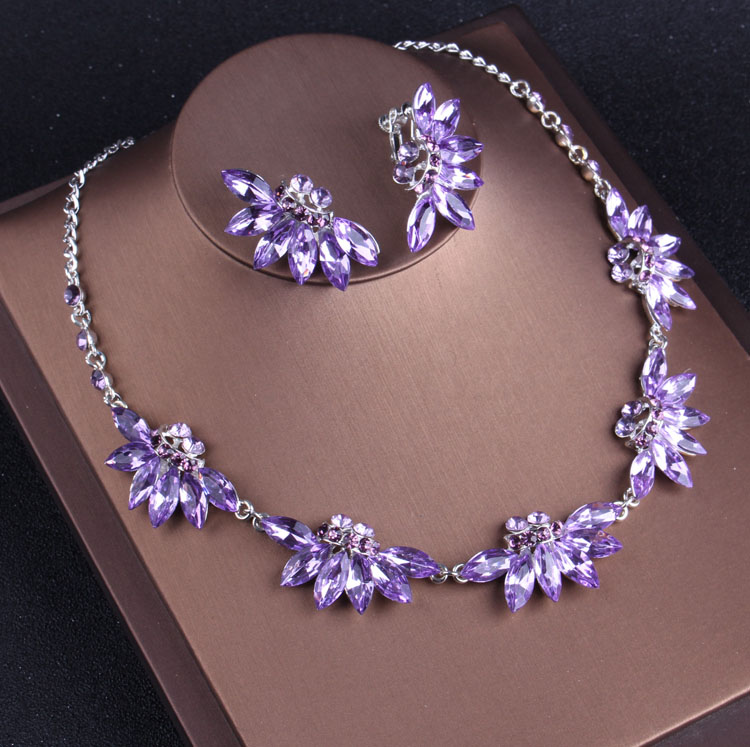 Noble Purple Crystal Bridal Je - Women Jewelry Accessories For Black Dress ulasan dan harga