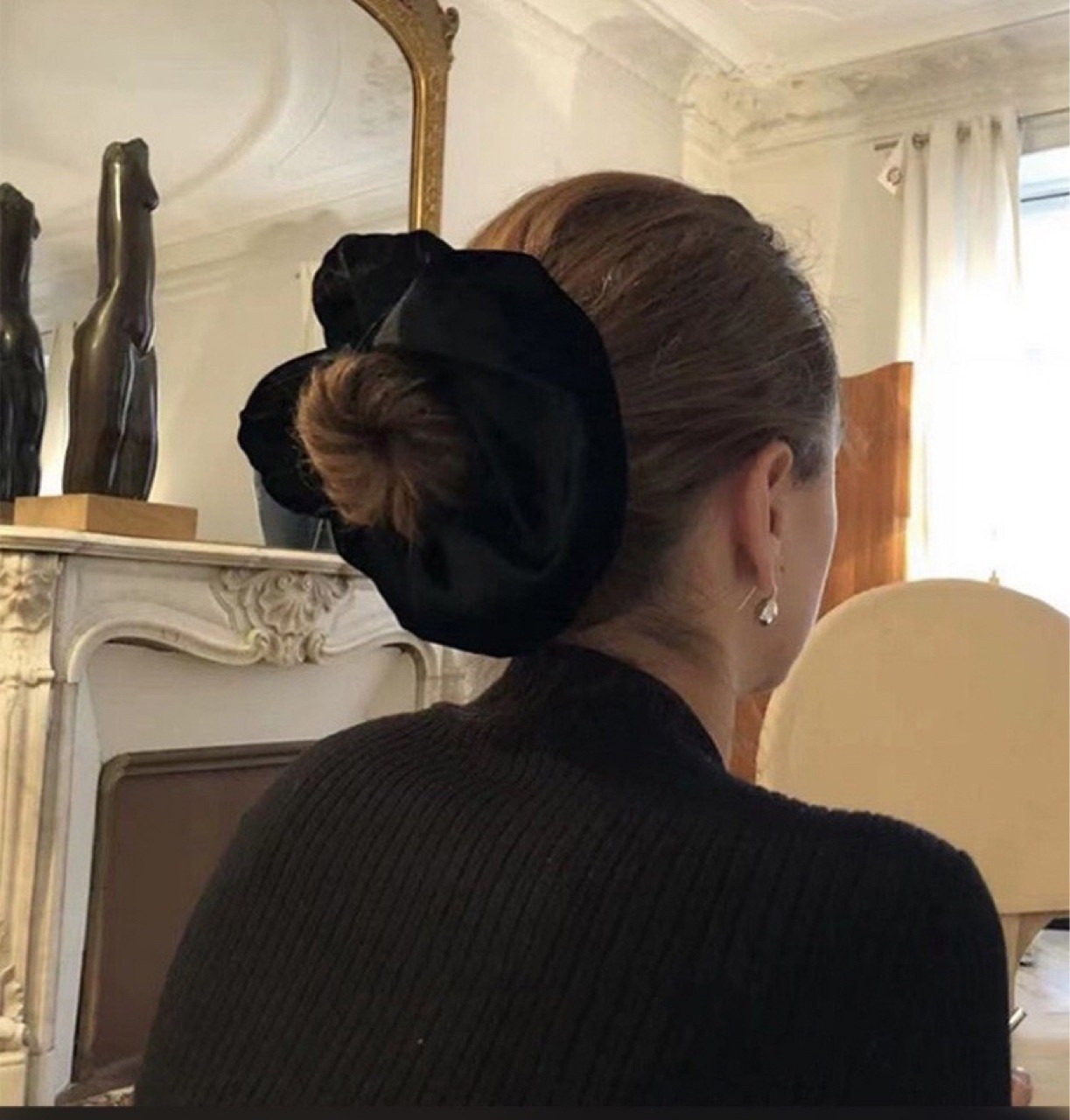Oversize Black Velvet Scrunchi - Hair Tie Velvet ulasan dan harga