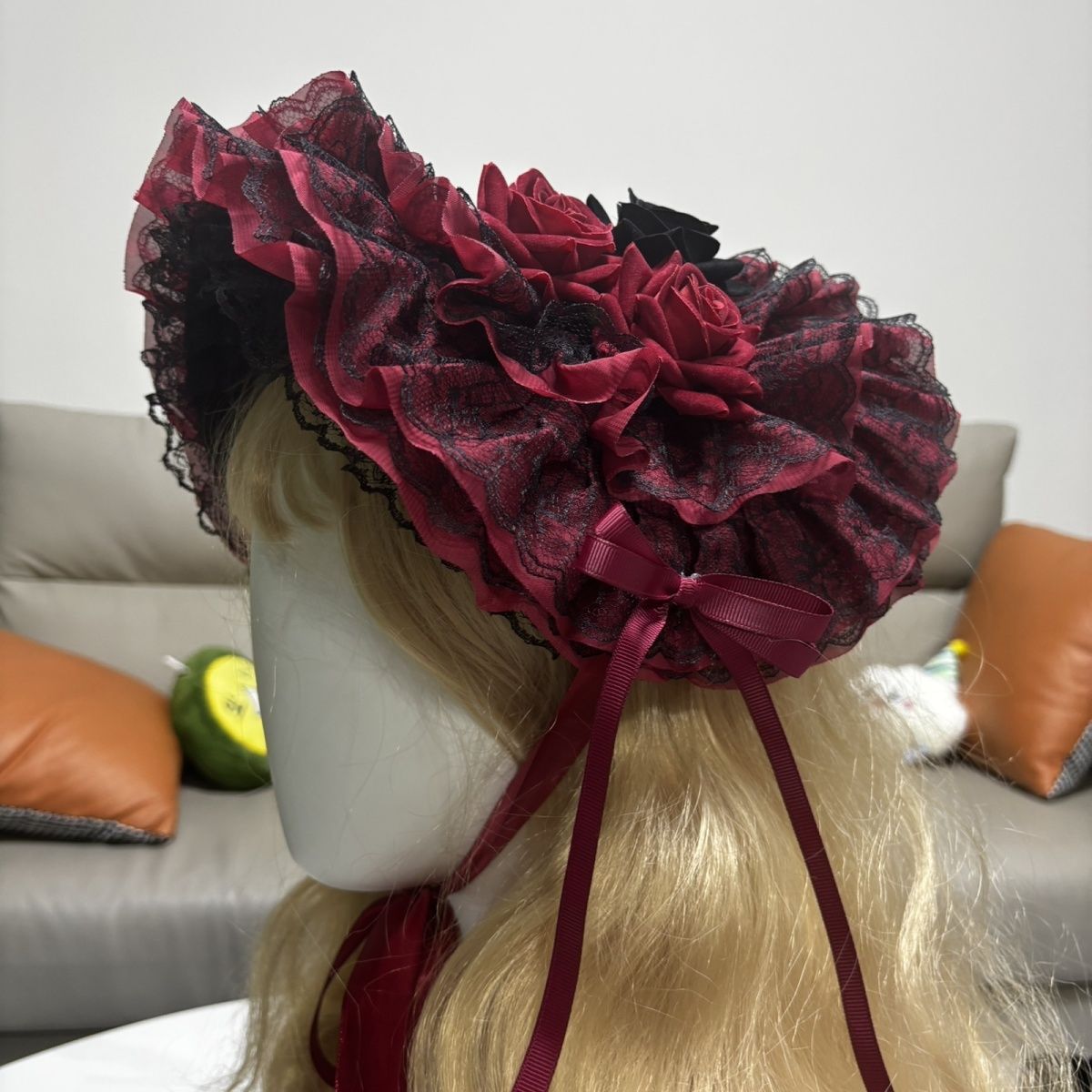 Original Gothic Bonnet Hat Bla - Women'S Victorian Era Accessories ulasan dan harga