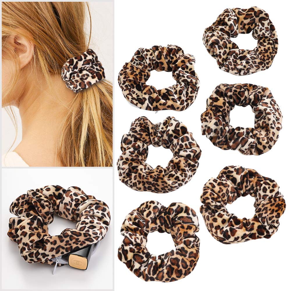 1/6Pcs Leopard Velvet Scrunchy - Hair Tie Velvet ulasan dan harga