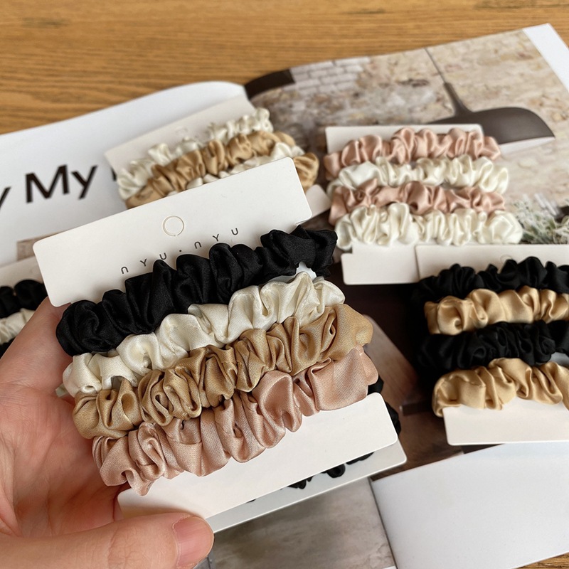 4PCS/Set Satin Silk Scrunchies - Hair Tie Velvet ulasan dan harga