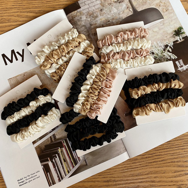 4PCS/Set Satin Silk Scrunchies - Hair Tie Velvet ulasan dan harga