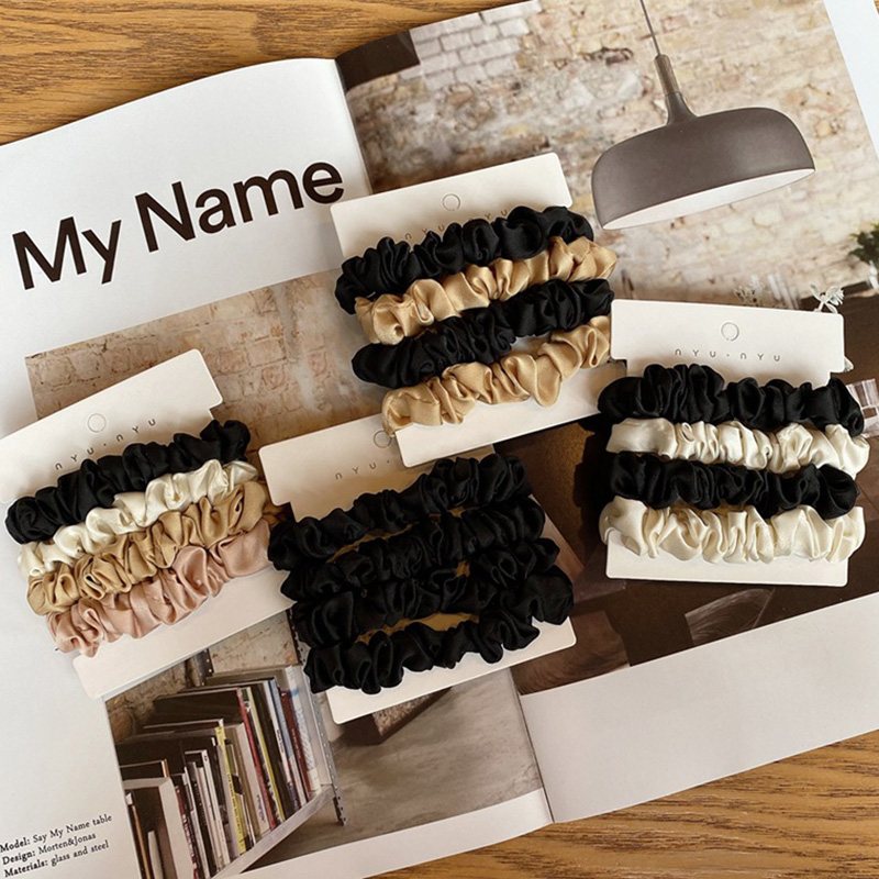 4PCS/Set Satin Silk Scrunchies - Hair Tie Velvet ulasan dan harga